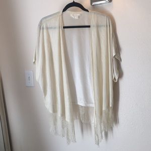 Short sleeved lace detail cardigan